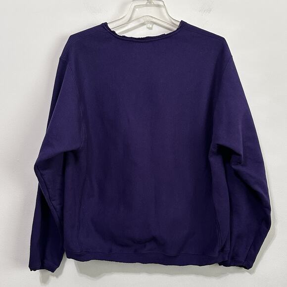 Vintage Champion Reverse Weave Womens Sweatshirt M Raw Hem LSU Tigers Purple - Picture 9 of 9